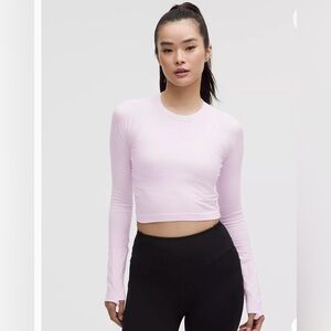 Lululemon Pink Swiftly Tech Cropped Long-Sleeve Shirt 2.0 Top 6